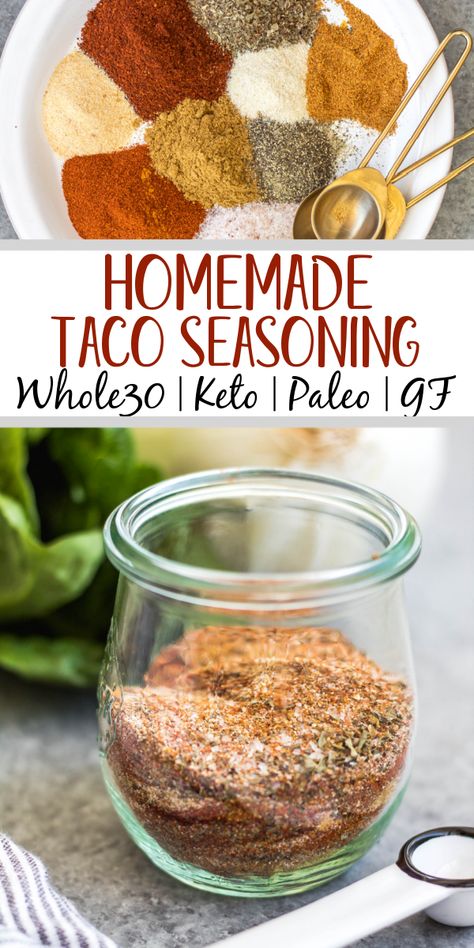 Whole30 Taco Seasoning, Paleo Taco Seasoning, Taco Meat Seasoning, Gluten Free Taco Seasoning, Taco Spice Mix, Low Carb Taco Seasoning, Paleo Tacos, Diy Taco Seasoning, Mild Taco Seasoning