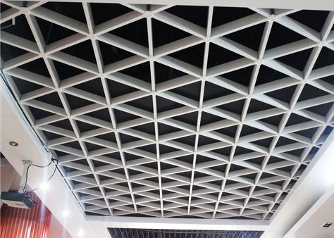 triangle ceiling suspend structure Shopify Ideas, Library Ceiling, Acoustic Ceiling Tiles, Drywall Ceiling, Stretch Ceiling, Types Of Ceilings, Office Ceiling, Ceiling Grid, Renovation Budget