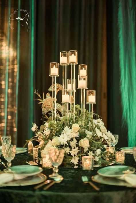 Emerald City Wedding, Emerald City Theme, Green And Gold Decor, City Wedding Reception, Gala Centerpieces, Gold Wedding Theme, Wedding Planning Decor, Safari Theme, Emerald City