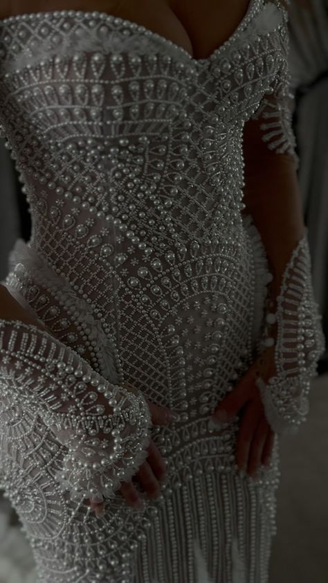 Instagram Beaded Reception Dress, Bridal Shower Bride Outfit, Beads Dress, Mermaid Bride, French Couture, Stylish Wedding Dresses, Pretty Wedding Dresses, Fancy Wedding Dresses, Womens Wedding Dresses