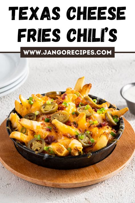 Texas Cheese Fries Recipe, Chilis Copycat Texas Cheese Fries, Loaded Chilli Cheese Fries, Chilis Restaurant Recipes, Chili Cheese Waffle Fries, Chili Fries Recipe, Chilis Texas Cheese Fries, Texas Cheese Fries, Homemade Chili Cheese Fries