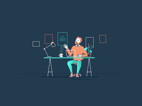 Desk by Pat Grivet Maps Design, Animated Illustration, Motion Design Video, Motion Graphics Inspiration, Motion Graphics Design, Motion Design Animation, Design Animation, Motion Graphics Animation, People Illustration