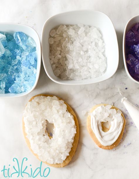 Crystal Cookies, Spiritual Party, Gem Cookies, Geode Cookies, White Royal Icing, Gem Party, Summer Sugar Cookies, Geode Cake, Candy Crystals