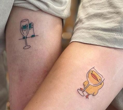 Cute Couple Tattoo Ideas, Cute Couple Tattoo, Couple Tats, Matching Tattoos For Couples, Pair Tattoos, Group Tattoos, Couple Tat, Couple Tattoo Ideas, Partner Tattoos