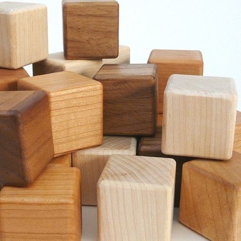 Wooden Blocks wooden toy baby blocks organic by littlesaplingtoys, $15.00 Wooden Buildings, Olive Oil Cake, Wooden Cubes, Wooden Baby Toys, Kids Wooden Toys, Cool Woodworking Projects, Waldorf Toys, Baby Blocks, Wood Toys