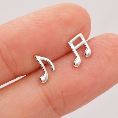 Music Symbols, Geometric Studs, Retro Earring, Platinum Metal, Velvet Bag, Stainless Steel Earrings, Fun Earrings, Everyday Jewelry, Ear Studs