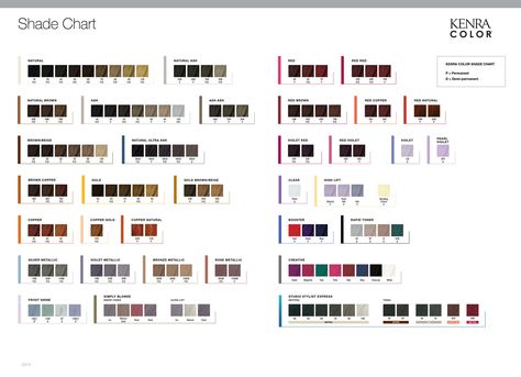 Permanent Hair Color — Kenra Professional Kenra Color Chart, Blue Ash Hair, Kenra Color Formulas, Ash Hair Colour, Professional Hair Color Chart, Kenra Hair Color, Red Hair Color Chart, 7n Hair Color, Hair Color Swatches