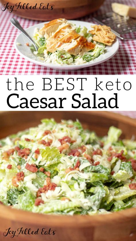 Caesar Salad Dressing, Caesar Salad Recipe, Boiled Egg Diet Plan, Bacon Salad, Low Carb Salad, Keto Recipes Dinner, Salad Dressing Recipes, Caesar Salad, Low Carb Keto Recipes