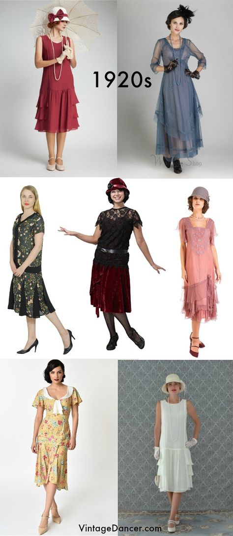 Non-flapper 1920s tea dresses, day dresses, many with sleeves. Find them at vintagedancer.com Casual 1920s Outfit, 1920s Outfit Ideas, 1920s Outfit, 1920s Day Dress, Style Année 20, Flapper Girls, Ropa Upcycling, 1920s Fashion Dresses, 1920s Fashion Women