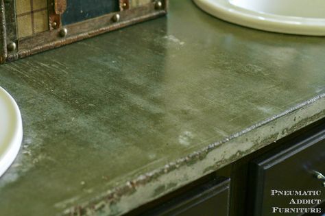 green tinted concrete kitchen counters Concrete Countertops With Painted Cabinets, Color Concrete Countertops, Tinted Concrete, Countertop Diy, Concrete Countertops Stained, Green Cabinets With Concrete Countertops, Green Concrete Countertops, Green Concrete Floor, Green Concrete