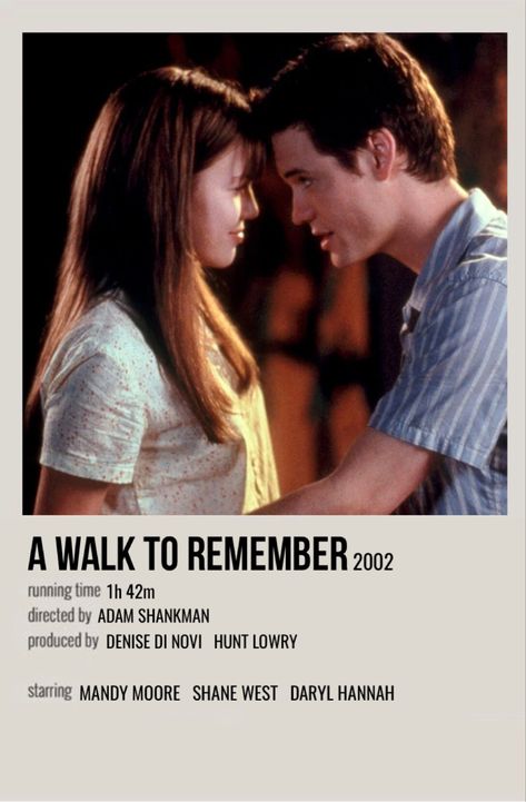 Remember Movie, Polaroid Movie Poster, Romcom Movies, A Walk To Remember, Film Polaroid, Movies To Watch Teenagers, Iconic Movie Posters, Movie To Watch List, Girly Movies