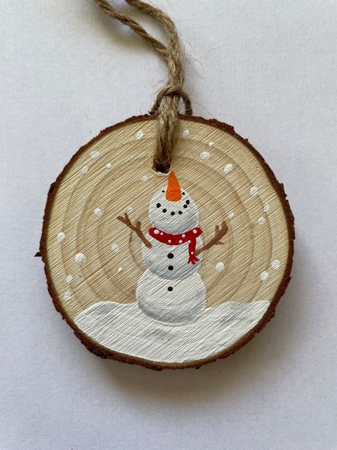 This Christmas Ornaments item by GypsyEllaDesigns has 7 favorites from Etsy shoppers. Ships from Lakewood, WA. Listed on Sep 20, 2023 Painted Wood Disc Ornaments, Merry Christmas Ornaments Diy, Wooden Disc Art, Christmas Diy Wooden Crafts, Cute Christmas Ordiment Ideas, Wood Slice Projects To Sell, Painted Snowman On Wood Ornaments, Painting Ornaments Kids, Christmas Log Painting