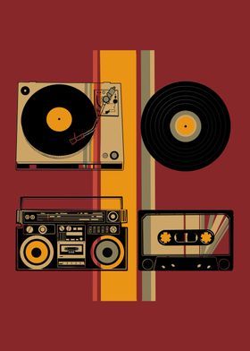 Displate is a one-of-a-kind metal poster designed to capture your unique passions. Sturdy, magnet mounted, and durable – not to mention easy on the eyes! Retro Music Art, Vintage Turntable, 80s Poster, Nostalgia Art, Yearbook Themes, Retro Artwork, Picture Frame Designs, Music Backgrounds, Music Pictures