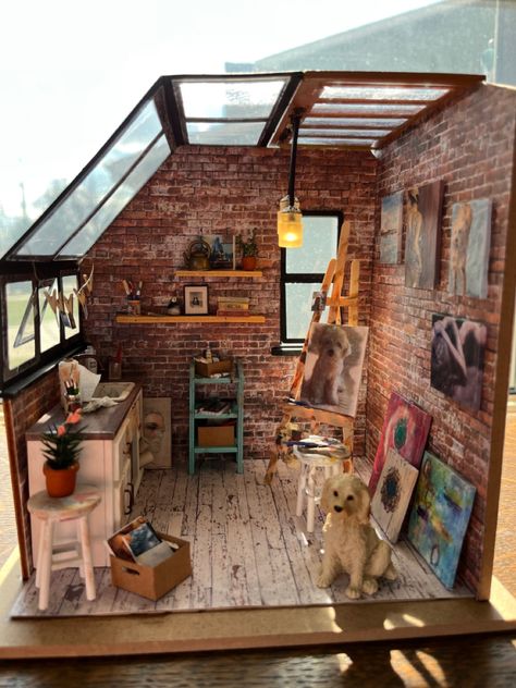 Diorama Room, Miniature Set Design, Rolife Miniature, Room Box Miniatures Ideas, Miniature Rooms Dioramas, Miniature Scenes, Doll House Miniature, Mini Room, Living Room Diorama