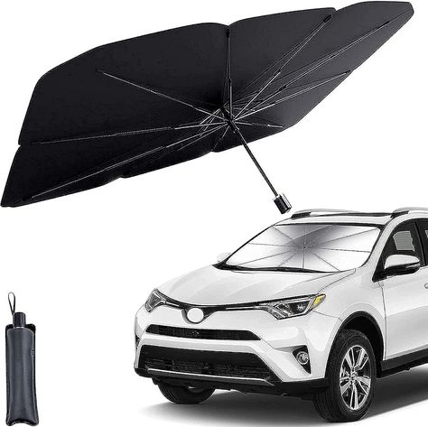 helloleiboo Car Windshield Sun Shade UV Rays and Heat Sun Visor Protector Foldable Reflector Umbrella brella Shield Uv Protection Umbrella, Car Windshield Sun Shade, Windshield Cover, Titanium Metal, Windshield Sun Shade, Shade Umbrellas, Car Sun Shade, Rv Parts And Accessories, Rv Parts