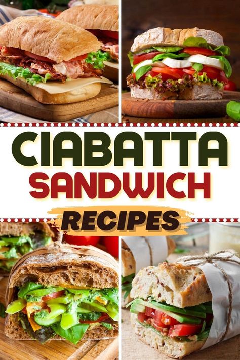 Essen, Baguette, Ciabatta Sandwich Recipes, Ciabatta Bread Sandwich, Gourmet Sandwiches Recipes, Ham Sandwich Recipes, Ciabatta Sandwich, Ciabatta Bread Recipe, Cold Sandwich Recipes