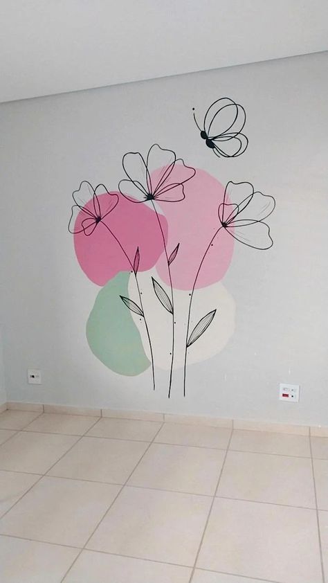 bedroom decor diy wall paintings art ideas Wall Painting Ideas Creative, Home Wall Painting, Wall Murals Diy, Creative Wall Painting, Wall Art Diy Paint, Diy Wall Painting, Room Wall Painting, Bedroom Wall Designs, Wall Painting Decor