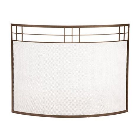 Minuteman International Arts and Crafts Style Curved Fireplace Screen Wrought Iron Fireplace Screen, Mission Style Decorating, Arts And Crafts Fireplace, Modern Kitchen Cabinets Ideas, Craft Making Ideas, Iron Fireplace Screen, Curved Fireplace, Safety Gates, Mary Martin