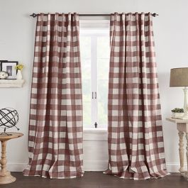 Buffalo Check Curtains, Check Curtains, Trendy Farmhouse, Plaid Curtains, Bedroom Drapes, Tab Curtains, Farmhouse Aesthetic, Red Panels, Darkening Curtains