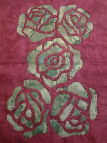 Rose Quilts, Unique Embroidery Designs, Silk Ribbon Embroidery Patterns, Alabama Chanin, Rose Quilt, Rose Applique, Hawaiian Quilts, Reverse Applique, Applique Quilting