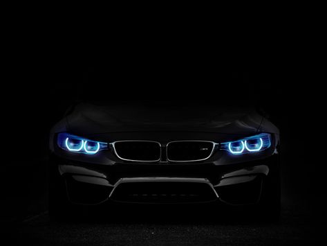 Desktop Wallpaper BMW, car, blue headlight, dark, hd image, picture, backgrounds, 6906f8 Bmw M3 Wallpaper, Hd Wallpapers Of Cars, Bmw Angel Eyes, Blue Headlights, Black Car Wallpaper, Bmw Red, Matte Black Cars, Carros Bmw, Bmw Black