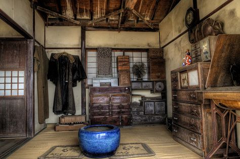 Photograph of an old traditional Japanese house interior on Shodo Island, taken by akirat2011 on Flickr.  The time period for the style might be Edo or Meiji.  Not sure. Source url: http://www.flickr.com/photos/podkozo/8070813349/ Traditional Japanese House Interiors, Japanese House Interior, Japan Furniture, Old Japanese House, Japanese Traditional Architecture, Japanese Apartment, Old Japan, Old House Interior, Traditional Japanese Architecture