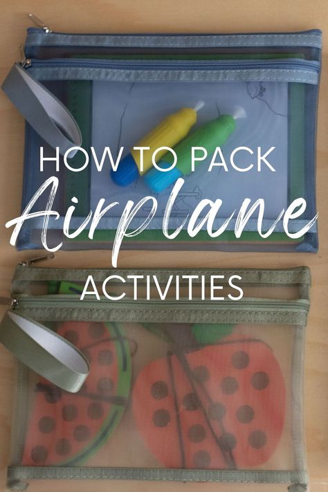 Be prepared with the best airplane toys and activities while traveling with a toddler. As a mom of twin toddlers, I know preparation and planning are key to success. Here are my top travel toys and activities to keep your toddler busy, engaged, and happy during their next flight to your fun destination! Pack these great toddler toys in your diaper bag. Montessori, Traveling With A Two Year Old On A Plane, Travel Sensory Activities, One Year Old Plane Activities, Toddler Flight Activities, Toddler Airplane Essentials, Airplane Toys For Toddlers, Plane Activities For Toddlers, Flight With Toddler