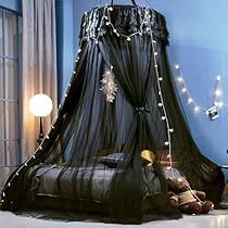 Goth Kids Room, Hanging Bed Canopy, Ladies Bedroom, Princess Curtains, Bedroom Cosy, Bedroom Atmosphere, Bed Canopies, Princess Decor, Circle Bed