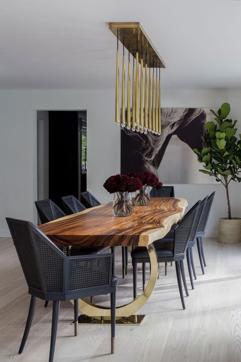 Modern Organic Dining, Modern Organic Dining Room, Organic Dining Room, Wooden Dining Room Table, Wooden Dining Table Designs, Dining Table Design Modern, Wood Table Design, Live Edge Dining Table, Modern Dining Room Tables