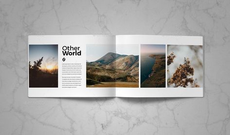 Landscape Photobook Layout, Landscape Book Layout, Landscape Magazine Layout, Photobook Cover Design Ideas, Photo Book Layouts, Photography Portfolio Layout, Photo Book Layout, Landscape Magazine, Photo Book Design