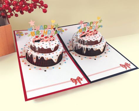 3d Pop Up Happy Birthday Cards For Girl Kids 3d Birthday Cake Pop-up Greeting Cards Postcards Gifts With Envelope - Buy 3d Birthday Card,Pop-up Greeting Cards,Pop-up Birthday Card Product on Alibaba.com Paper Crackers, 3d Gingerbread, 3d Birthday Cake, Birthday Cake Greetings, Svg Crafts, Happy Birthday Cards Diy, 3d Birthday Card, Pop Up Card Templates, Heart 3d