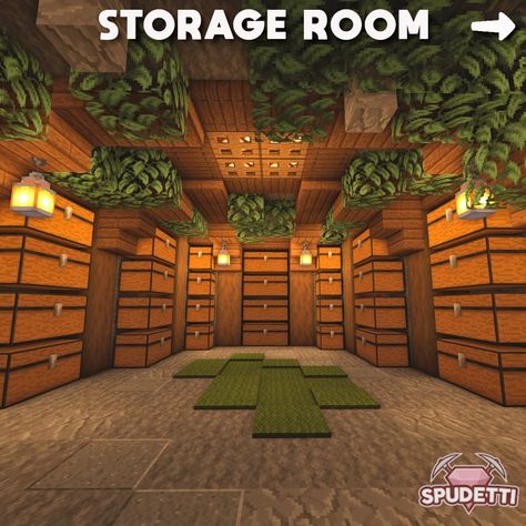 Minecraft Chest Room, Minecraft Chest, Villa Minecraft, Minecraft Storage, Houses Minecraft, Rumah Minecraft Sederhana, Minecraft Houses Survival, Minecraft House Plans, Minecraft Interior Design