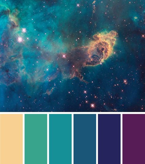 Galaxy Color Palette, Space Color Palette, Birth Colors, Galaxy Colors, Palette Art, Color Schemes Colour Palettes, Aesthetic Space, Montage Photo, Galaxy Painting