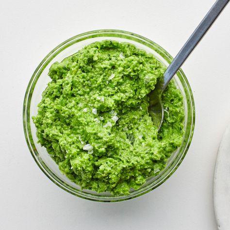 Pea Pesto is a Super Simple Side That's Easy to Throw Together Whenever You Need Something Else on the Table | Bon Appétit Quick Pasta Sauce, Vegetable Dips, Pea Pesto, Quick Pasta, Frozen Peas, Veggie Recipes, Bon Appetit, Sauce Recipes, A Bag