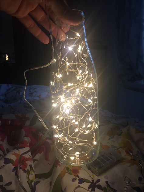 Pretty IKEA fairy lights in a glass juice bottle I saved... looks gorgeous! Juice Bottle, Fairy Light, Juice Bottles, Apartment Ideas, Fairy Lights, Music Video, Juice, Apartment, Wonder