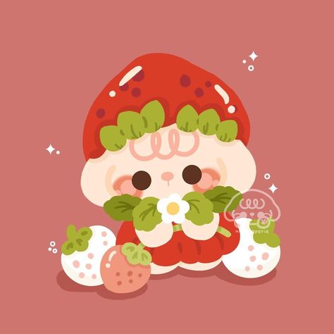 Strawberry Pfp Icon, Strawberry Anime Pfp, Strawberry Art Cute, Strawberry Pfps, Strawberry Pfp, Strawberry Anime, Strawberry Character, Strawberry Icon, Bunny Strawberry