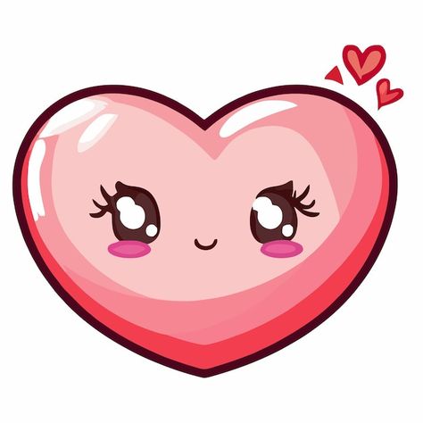 Día de san valentín ilustración de coraz... | Premium Vector #Freepik #vector #corazones-colores #sticker-corazon #corazon-animado #chibi Heart Kawaii, Illustration Heart, Drawing Kawaii, Cute Drawings Of Love, Heart Cartoon, Heart Illustration, Heart Drawing, Drawing Style, Kawaii Chibi