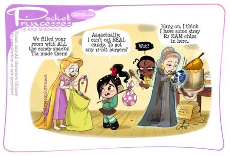 Pocket Princesses 264: Snack StashPlease reblog, don’t repost,... New Pocket Princess, Snack Stash, Amy Mebberson, Pocket Princess Comics, Disney Princess Comics, Pocket Princess, Disney Princess Cartoons, Pocket Princesses, Vanellope Von Schweetz