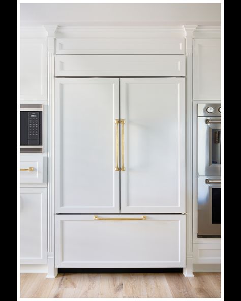 Panel Ready Fridge Built Ins, Subzero Fridge And Freezer, Panel Ready Appliances, Ge Cafe White Appliances, Panel Ready Fridge, Huge Fridge, Luxury Ranch House, Panel Fridge, Subzero Fridge