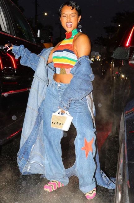 Marni X No Vacancy Inn Seen on Karrueche Tran- Ask and Tell! Marni Bag Outfit, Fashion Collaboration, Karrueche Tran, Marni Bag, Bag Outfit, Celeb Style, Full Look, Visual Communication, Fashion Killa