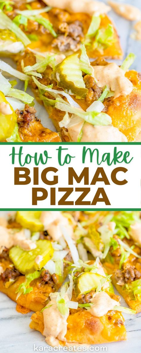 Big Mac Pizza, Special Sauce Recipe, Mac And Cheese Pizza, Homemade Big Mac, Beef Pizza, Hamburger Pizza, Grilled Pizza, Perfect Pizza, Pizza Recipes Homemade