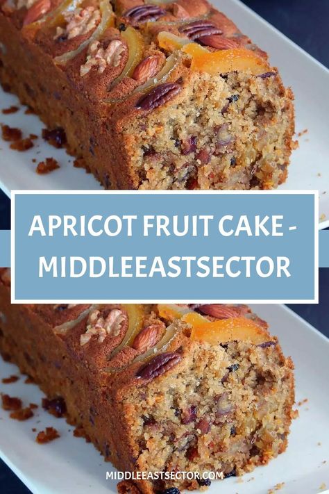 Apricot Fruit cake - middleeastsector https://middleeastsector.com/apricot-fruit-cake/ Pecan Fruit Cake Recipe, Apricot Dessert, Walnut Fruit, Apricot Cake, Fruit Cake Recipe, Different Types Of Cakes, Apricot Recipes, Apricot Fruit, Fruity Cake