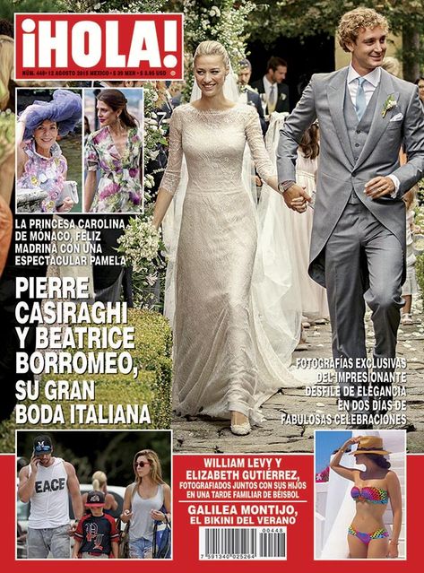 Esta semana en ¡HOLA!: Pierre Casiraghi y Beatriz Borromeo, su gran boda italiana - Foto Edwin Schlossberg, Elizabeth Gutierrez, Beatrice Borromeo, Princess Caroline Of Monaco, Caroline Of Monaco, Cabin Quilt, Cool Magazine, Princess Caroline, Famous Couples