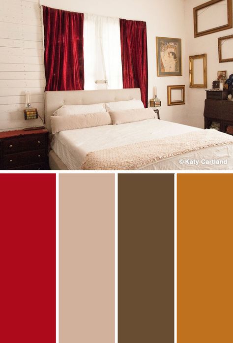 10 Vibrant Red Color Combinations and Photos | Shutterfly What Color Goes With Red, Red Bedroom Colors, Maroon Bedroom, Beautiful Bedroom Colors, Fancy Bedroom, Red Color Combinations, Wall Color Combination, Bedroom Color Combination, Shingle Colors