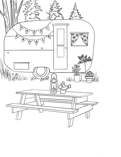 Cozy Camping Tent, Camping Printables, Camping Coloring Pages, Rainbow Canvas, Coloring Page Ideas, Printable Coloring Sheets, Camping Theme, Coloring Pages Printable, Page Ideas