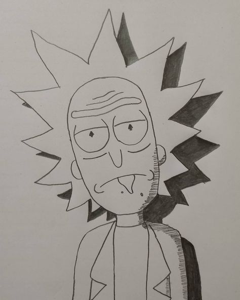 #sketch #rickandmorty #ricksketch Drawing Of Rick And Morty, Famous Drawings Sketches, Rick And Morty Art Ideas, Movie Character Drawings Pencil, Rick Morty Drawing, Boondocks Drawings Pencil, Rick Sketch, Rick And Morty Draw, Rick And Morty Drawing Sketch