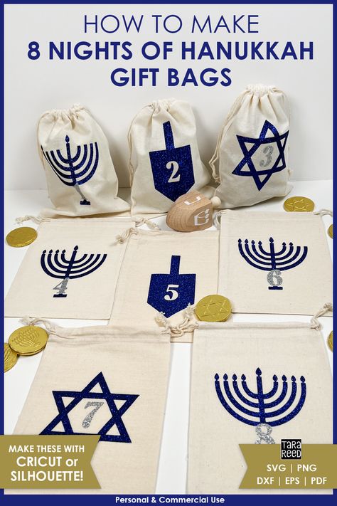 Make A Gift Bag, Hanukkah Diy, Hanukkah Traditions, Diy Hanukkah, Hanukkah Crafts, Decorated Gift Bags, How To Celebrate Hanukkah, Needle Crafts, Paper Gift Tags