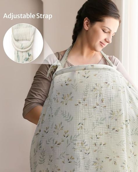 Muslin Nursing Cover for Breastfeeding, Breathable Privacy Nursing Covers with Arch Neckline for Mom, Soft Cotton Multi-use Nursing Apron (Botanical Leaf) Nursing Apron, Baby Feeding Schedule, Newborn Feeding, Nursing Covers, Breastfeeding Cover, Health Planner, Love Challenge, Body Hair Removal, Nursing Cover