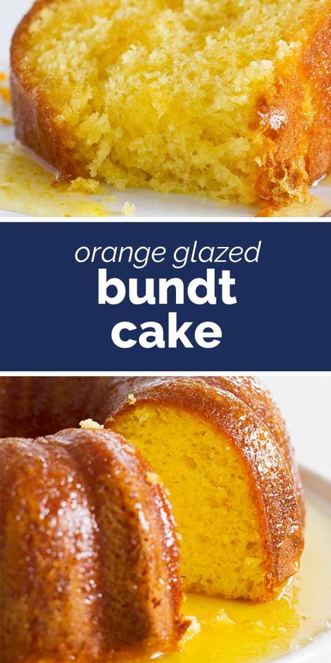 Moist and delicious, this Orange Glazed Bundt Cake starts with an easy citrus bundt cake that is covered in a sticky, sweet orange glaze. This cake is always a hit! #cake #bundtcake #orange #dessert Pie, Glazed Bundt Cake, Orange Juice Cake Recipe, Orange Bundt Cake Recipe, Bunt Cake Recipe, Orange Juice Cake, Orange Bundt Cake, Orange Pound Cake, Cake Orange