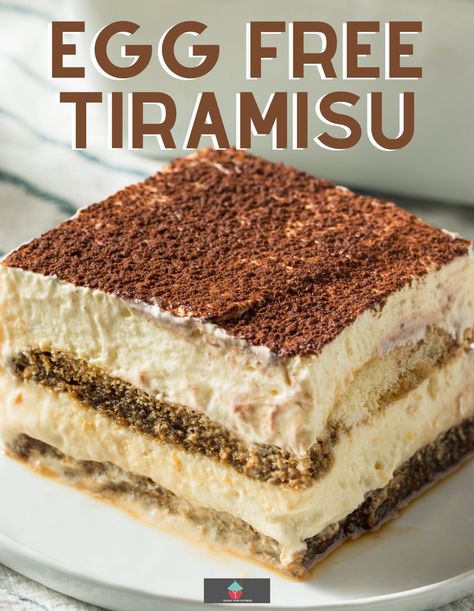 Egg Free Tiramisu. This a delicious Italian chilled dessert recipe, with layers of whipped cream and cream cheese, on a bed of coffee liqueur-soaked sponge. A quick and easy recipe and perfect for parties! Tiramisu Recipe Without Eggs, Using Cream Cheese, Cheesecake Brownie Bars, Recipes Using Cream Cheese, Recipes With Cool Whip, Easy Tiramisu Recipe, Chilled Desserts, Coffee Liqueur, Tiramisu Recipe